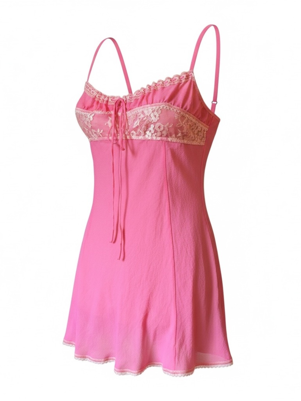 Y2k Vintage Victoria's Secret Pink Lemonade Silk Milkmaid Babydoll Size M